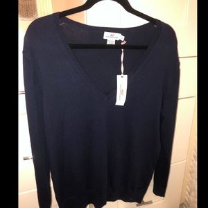 Vineyard Vines Navy Blue V-Neck Sweater